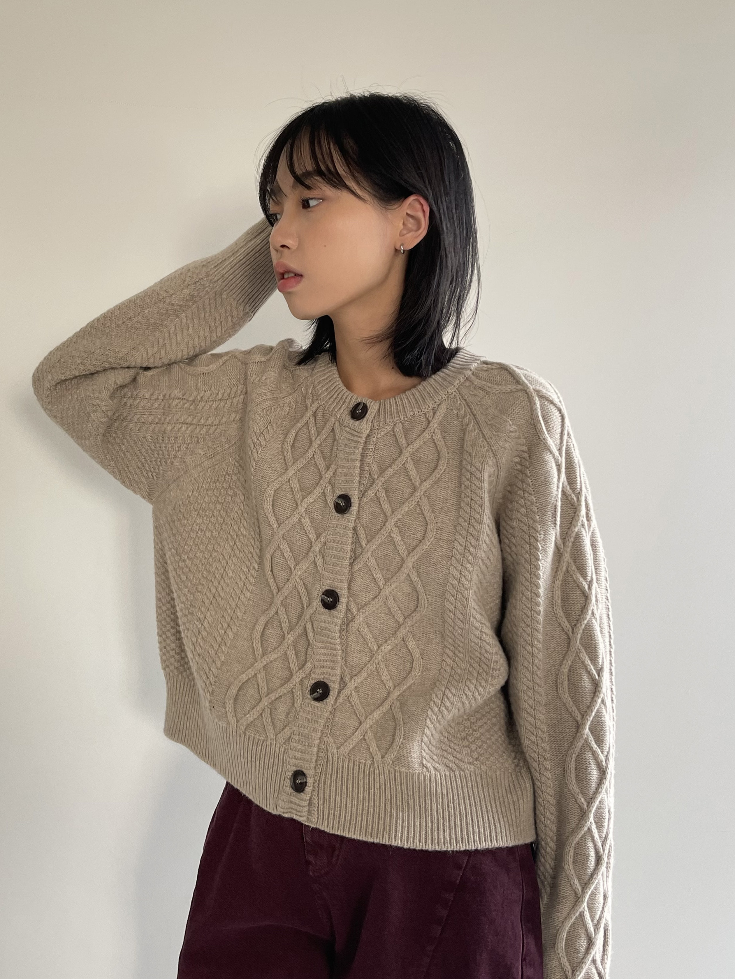 turn cable cardigan