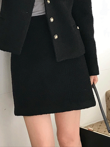 bouclé mini skirt