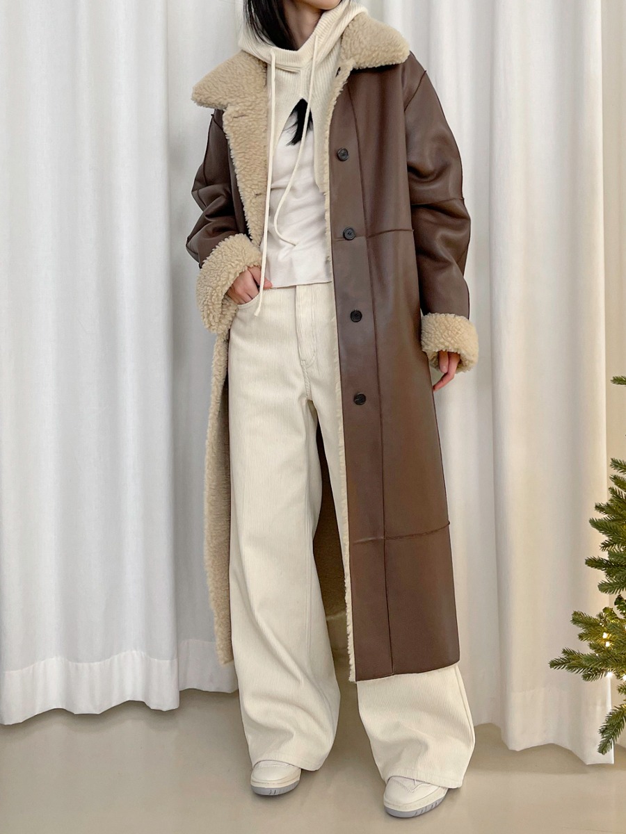 riversible long mustang coat / balaclava / corduroy square podcket pants cody