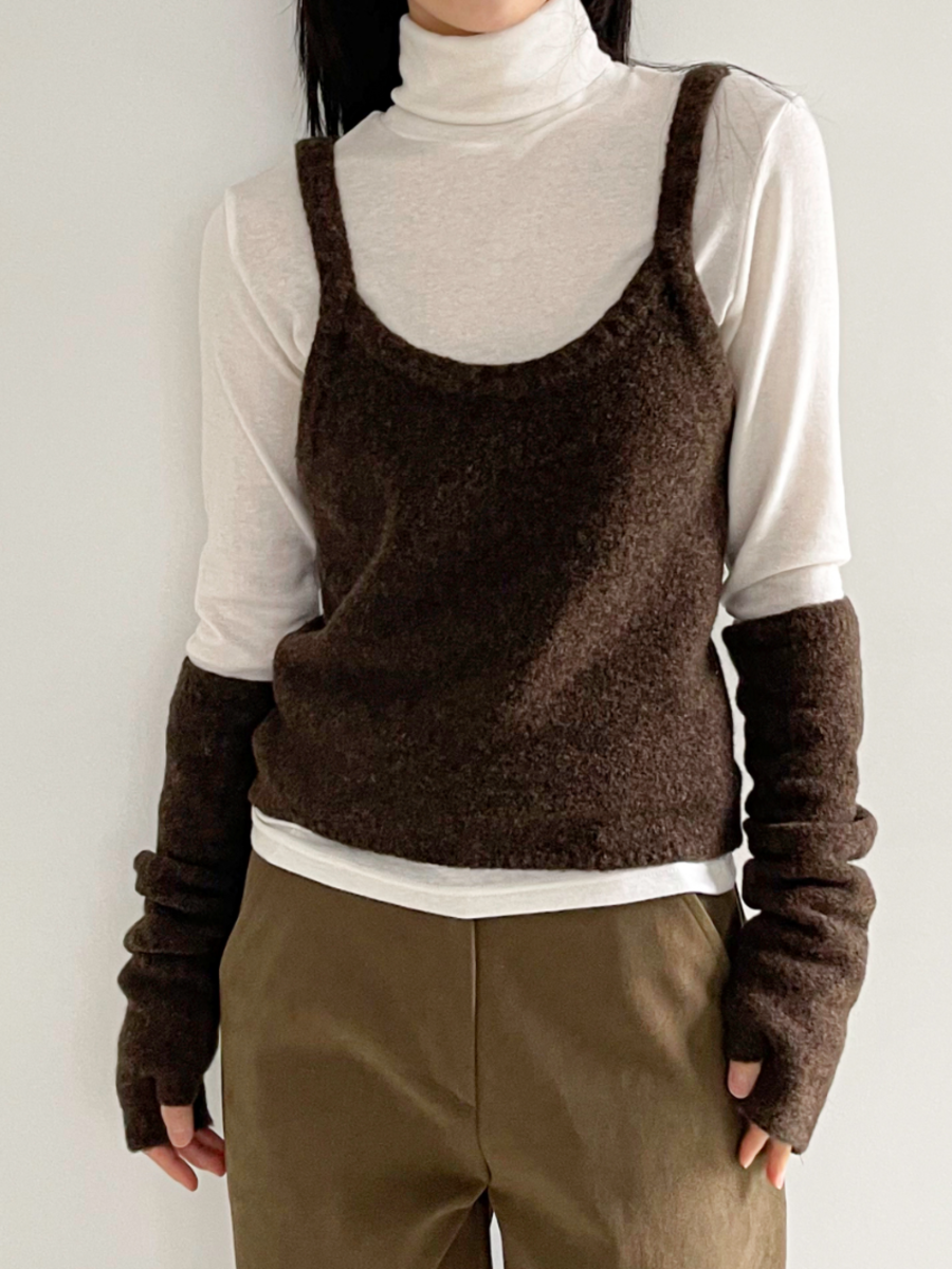 dear warmer knit - brown