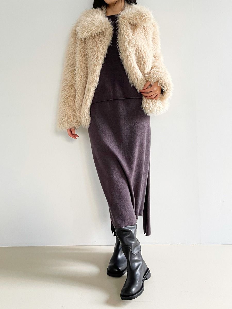 collar fur jacket / ver knit / ver dress cody
