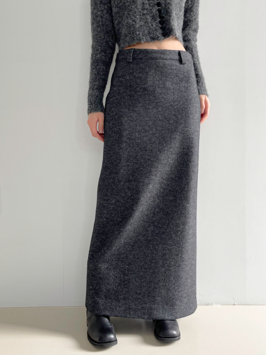wool long skirt